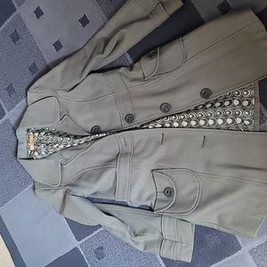 Long Grey Tulle pea coat